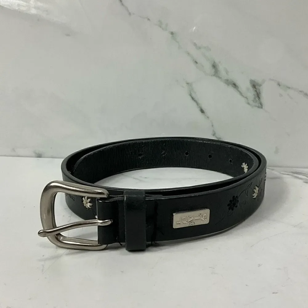 Youth Girls LEVI’S Black Leather Embroidered Belt